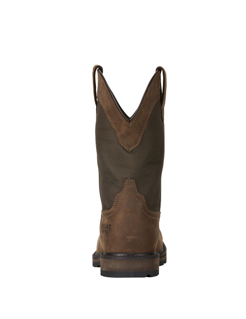 Bottes Imperméables Ariat Groundbreaker Larges Square Embout Steel Embout Travail Marron | PCJ-2038281