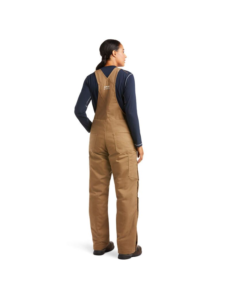 Pantalon Bib Ariat Rebar DuraCanvas Stretch Insulated Kaki | LAX-3974562