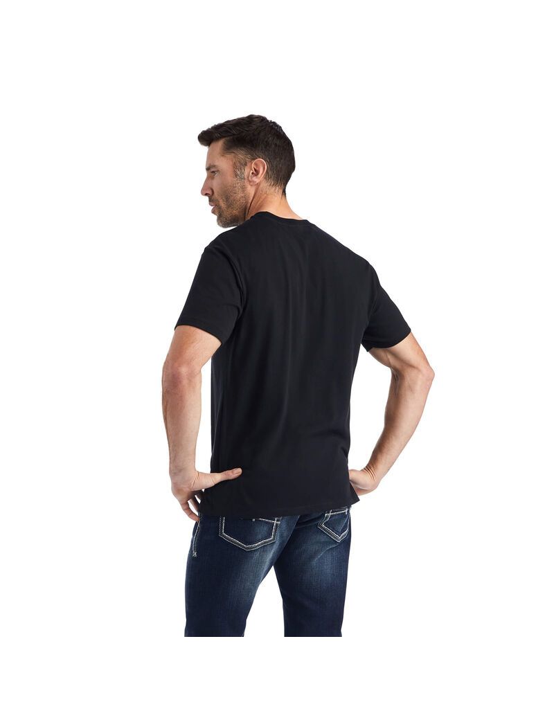 T Shirts Ariat Flagscape Noir | HNW-6446947