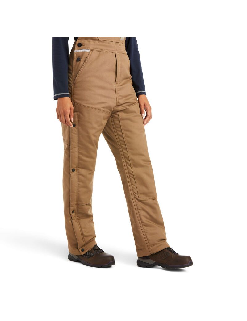 Pantalon Bib Ariat Rebar DuraCanvas Stretch Insulated Kaki | LAX-3974562