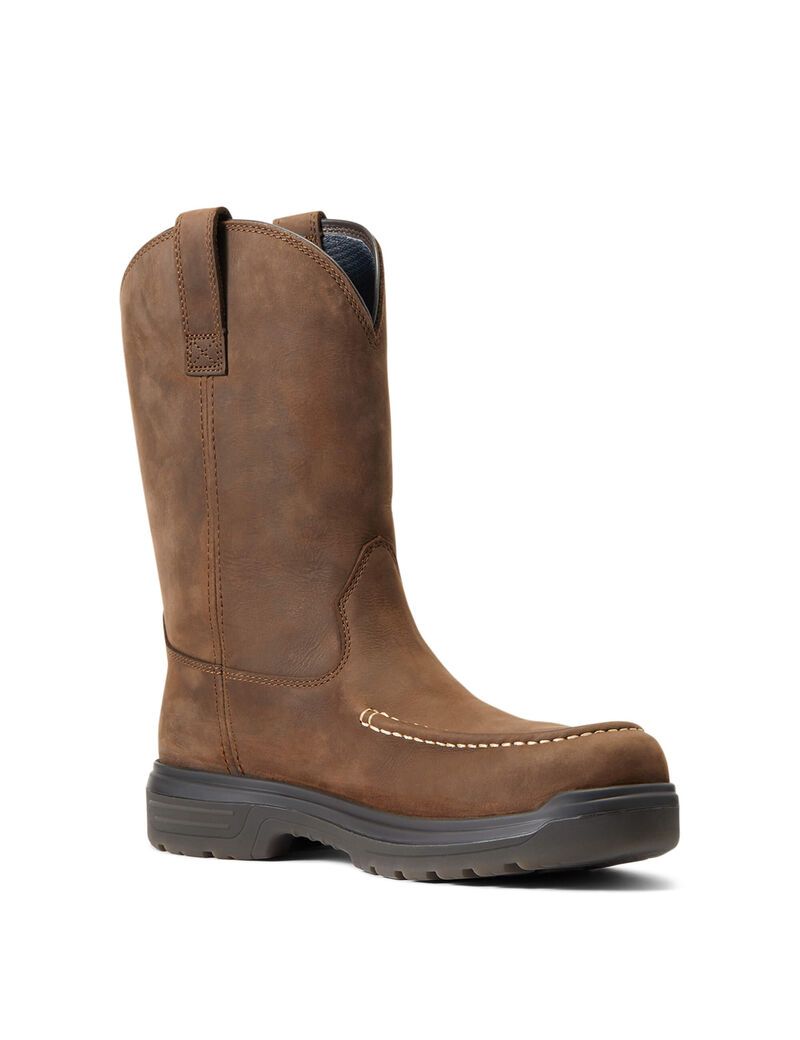 Bottes de Travail Ariat Turbo Moc Embout Imperméables Carbon Embout Beige | KXD-0183289