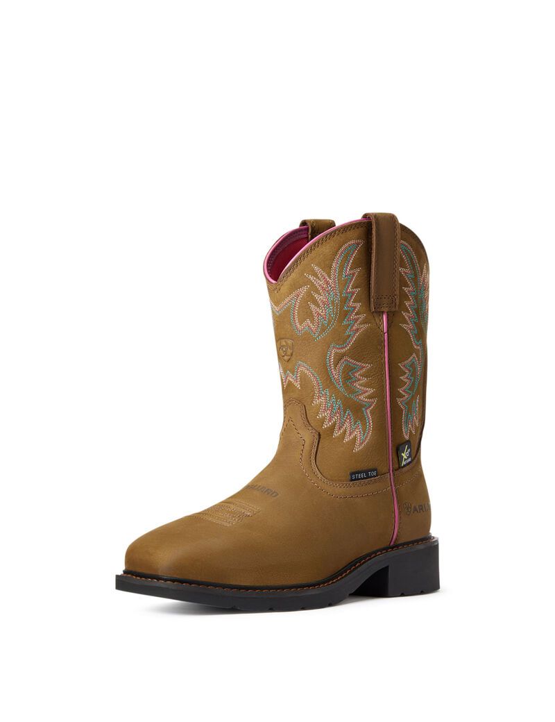 Bottes de Travail Ariat Krista MetGuard Steel Embout Marron Foncé | KNR-9331344