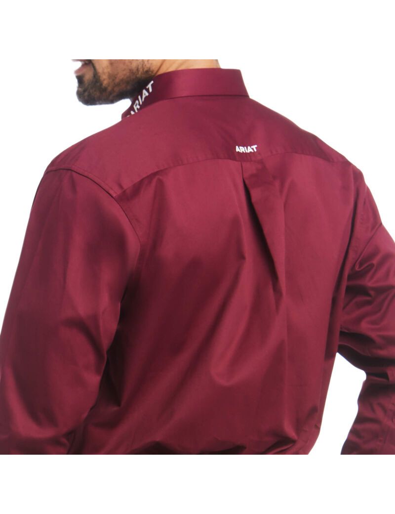 Chemises De Costume Ariat Team Logo Twill Classiche Fit Bordeaux | RGJ-8012457