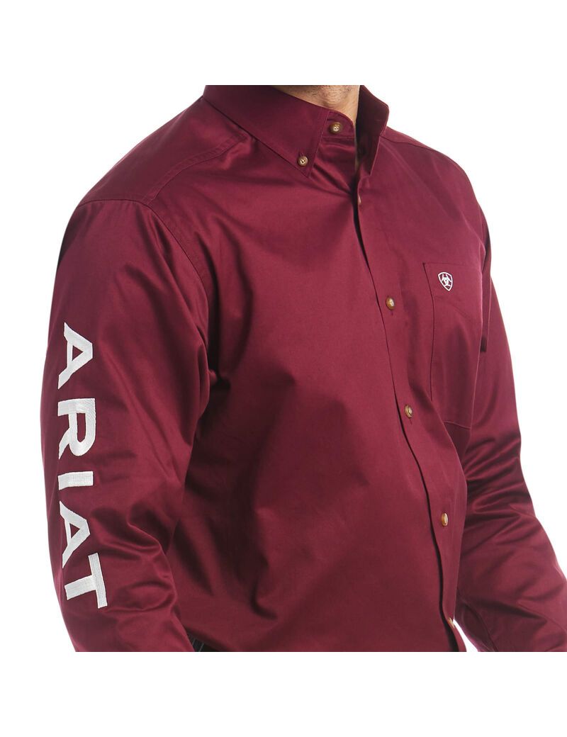 Chemises De Costume Ariat Team Logo Twill Classiche Fit Bordeaux | RGJ-8012457