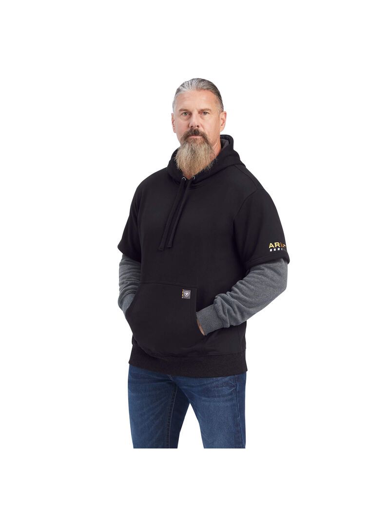 Vêtements De Travail Ariat Rebar Workman Dually Hoodie Grise Noir | KDA-2837778