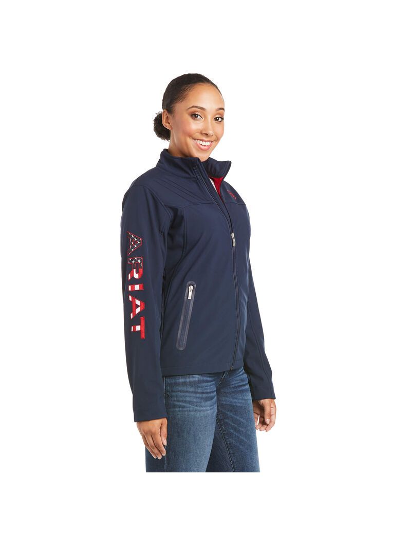 Vestes Ariat New Team Softshell Bleu Marine | EFS-3251613