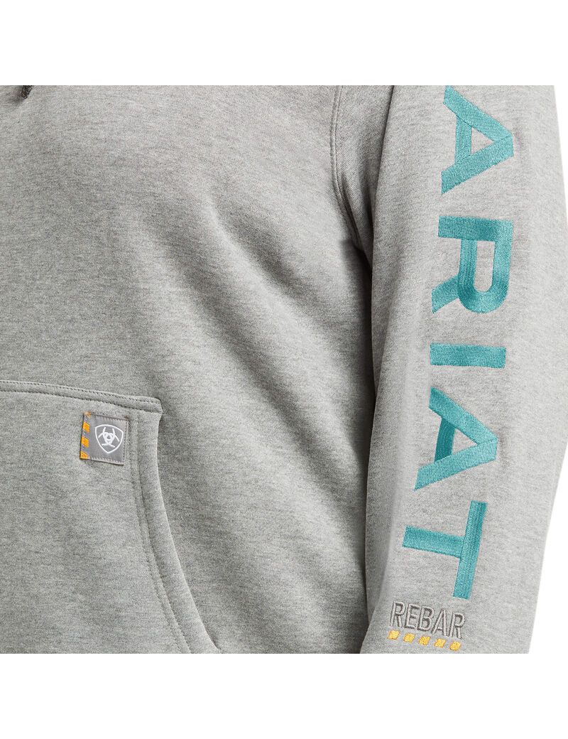 Sweat à Capuche Ariat Rebar Graphique Grise | DPK-6533570