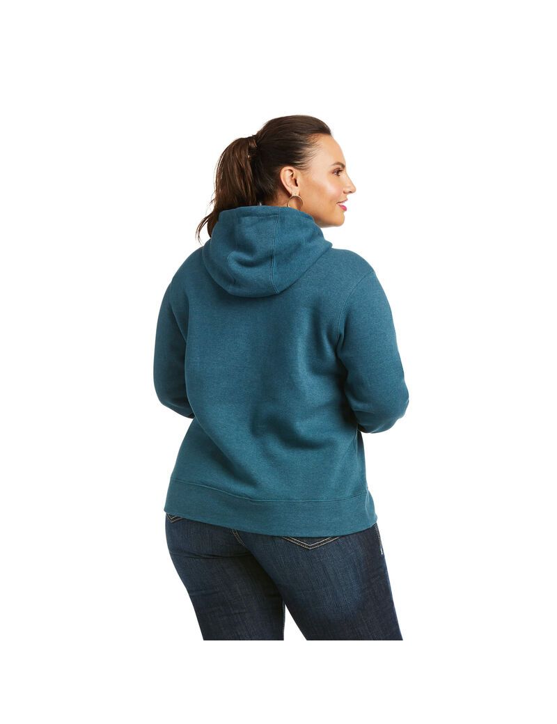 Sweat à Capuche Ariat REAL Arm Logo Turquoise | DMF-7633890