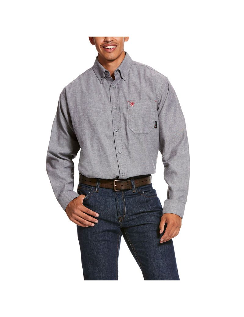 Chemises De Costume Ariat FR Solid Twill DuraStretch Travail Bleu Marine | PEL-0396263