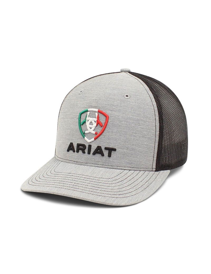 Casquettes Ariat Mexico Flag Shield Grise | LJO-1807728