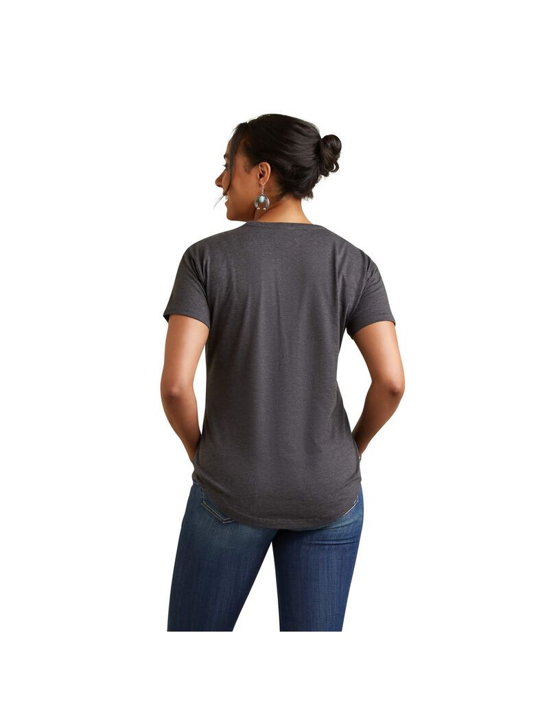 Hauts Ariat Spur Script Tee Grise | UDT-8518765