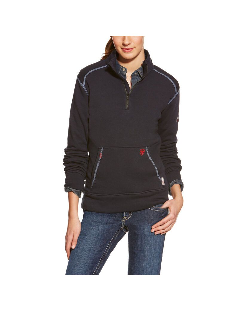 Hauts Ariat FR Polartec Fleece 1/4 Zip Bleu Marine | TMY-4076829