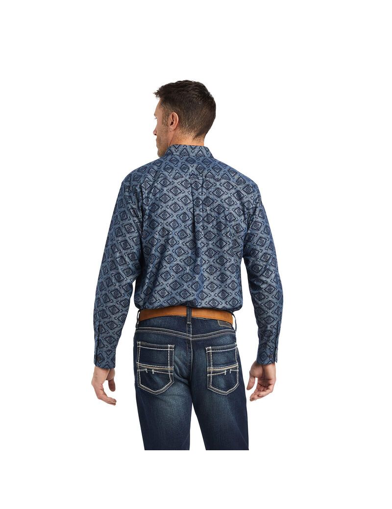 Chemises De Costume Ariat Keanu Classiche Fit Bleu | UQR-7969836