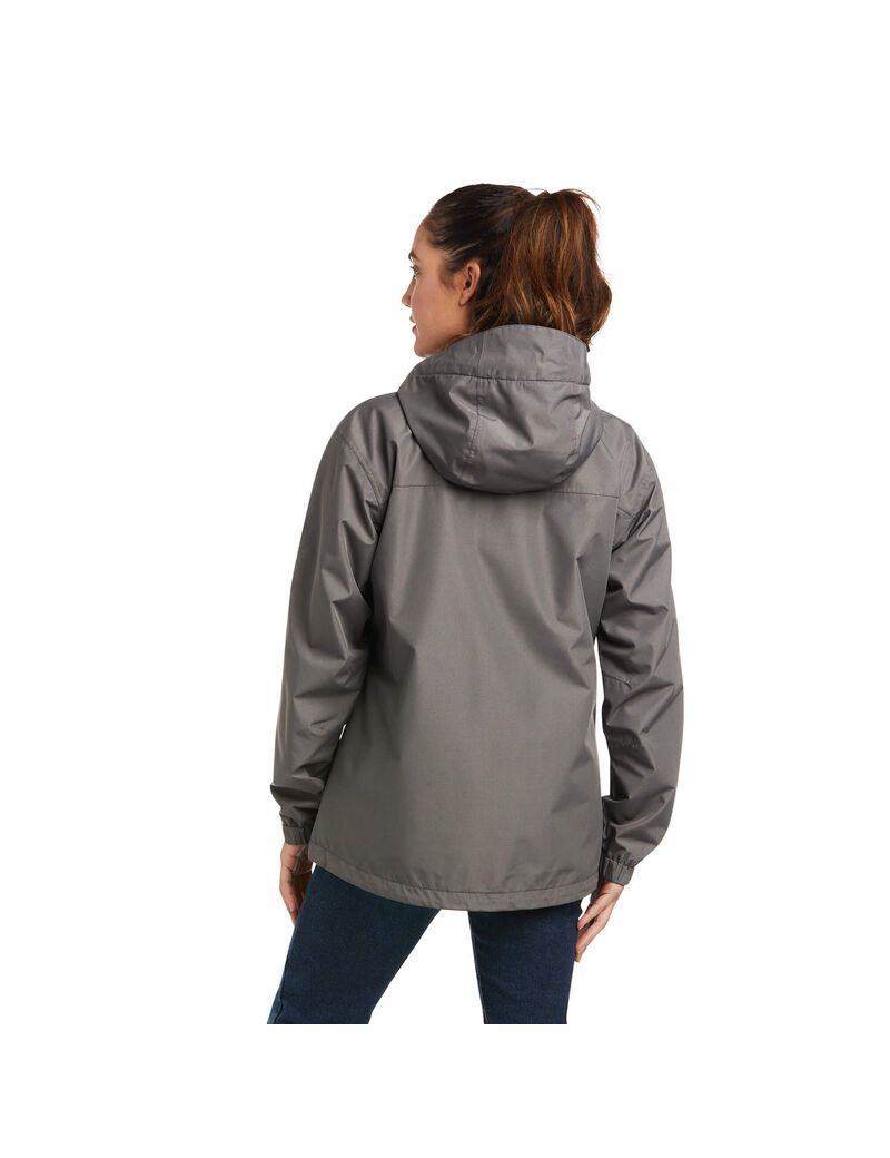 Vêtements De Travail Ariat Rebar Stormshell Logo Imperméables Jackets Grise Noir | QOJ-1256113