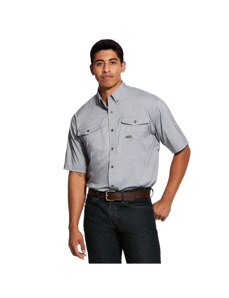 Chemises De Costume Ariat Rebar Made Tough VentTEK DuraStretch Travail Grise | GAC-3909226