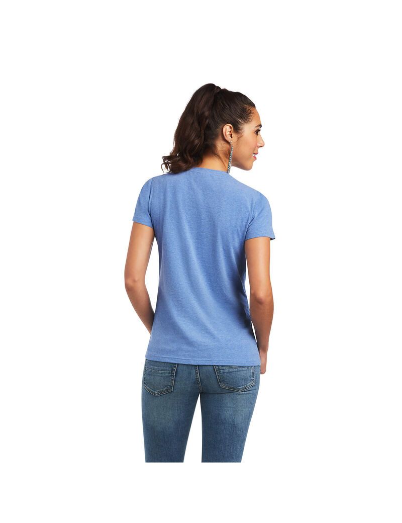 Hauts Ariat REAL Tropic Steerhead Tee Bleu | OAD-9669027