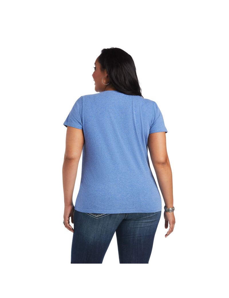 Hauts Ariat REAL Tropic Steerhead Tee Bleu | OAD-9669027