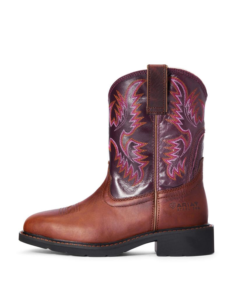 Bottes de Travail Ariat Krista Steel Embout Marron Foncé | YEQ-0864176