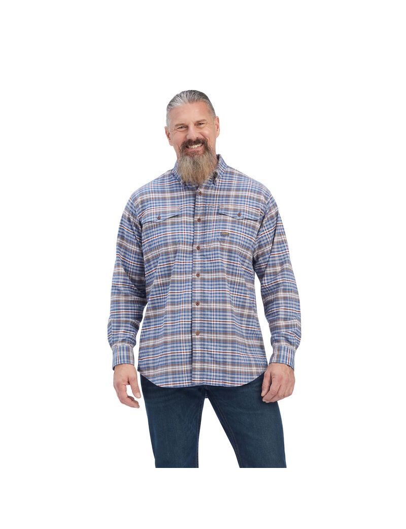 Vêtements De Travail Ariat Rebar Flannel DuraStretch Travail Shirts Grise | VHP-2455840