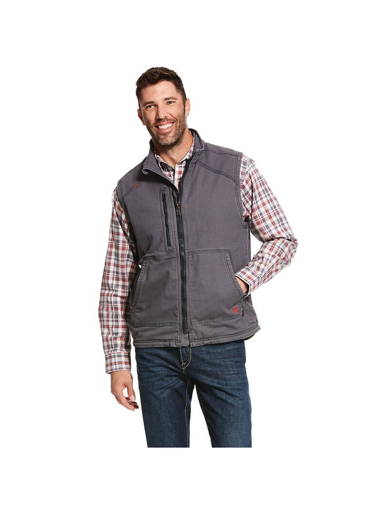 Gilet Ariat FR DuraLight Stretch Tela Grise | PYP-5755478