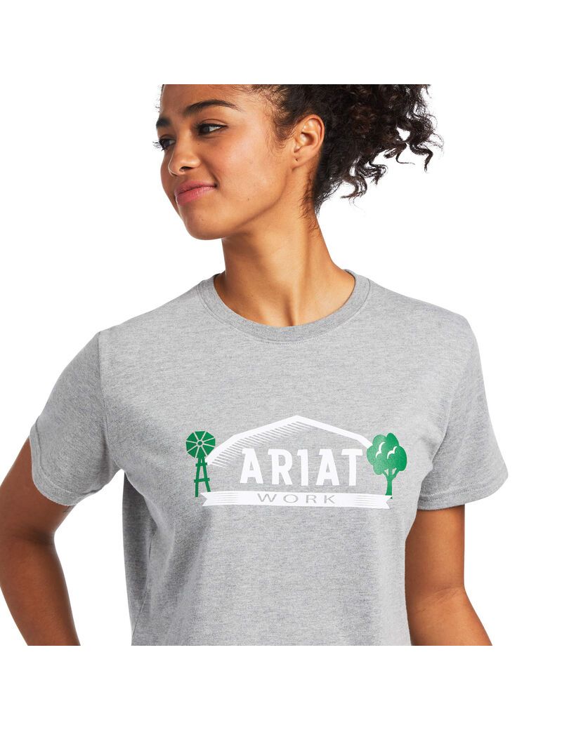 Vêtements De Travail Ariat Rebar Coton Strong Farm Graphique T Shirts Grise | KEZ-4026661