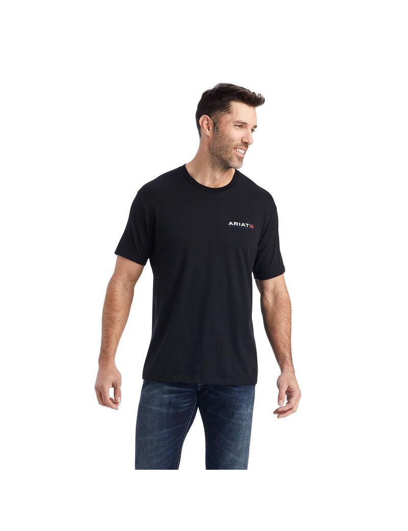 T Shirts Ariat Horizontal Noir | NPG-1812471