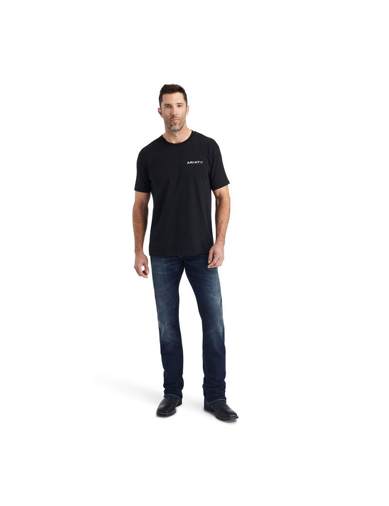 T Shirts Ariat Horizontal Noir | NPG-1812471