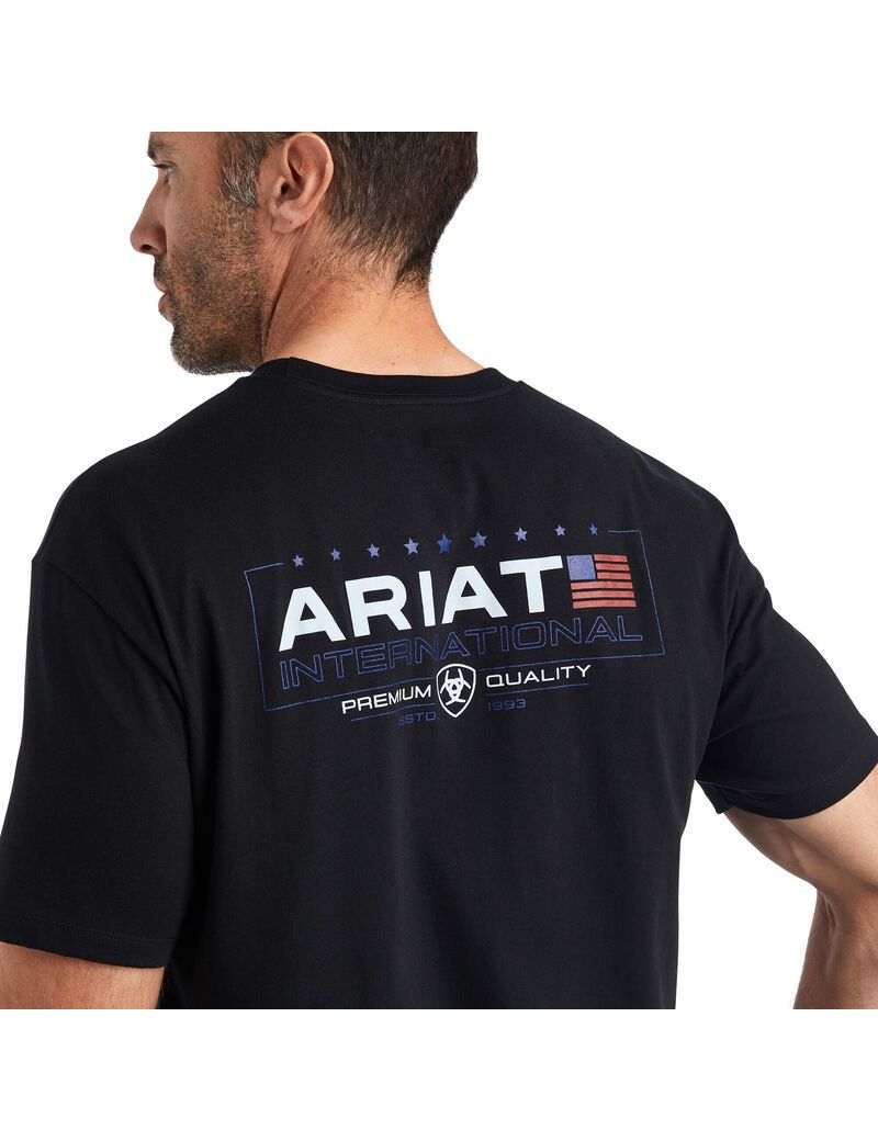 T Shirts Ariat Horizontal Noir | NPG-1812471