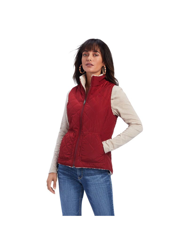 Gilet Ariat Reversible Dilon Reversible Insulated Rouge Foncé | FFQ-1725786