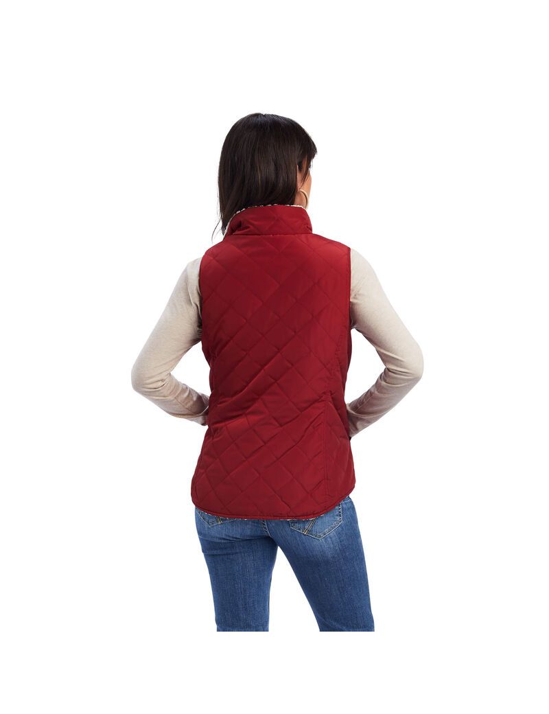 Gilet Ariat Reversible Dilon Reversible Insulated Rouge Foncé | FFQ-1725786