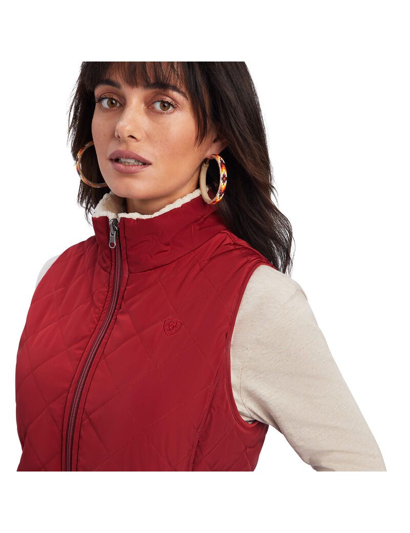 Gilet Ariat Reversible Dilon Reversible Insulated Rouge Foncé | FFQ-1725786