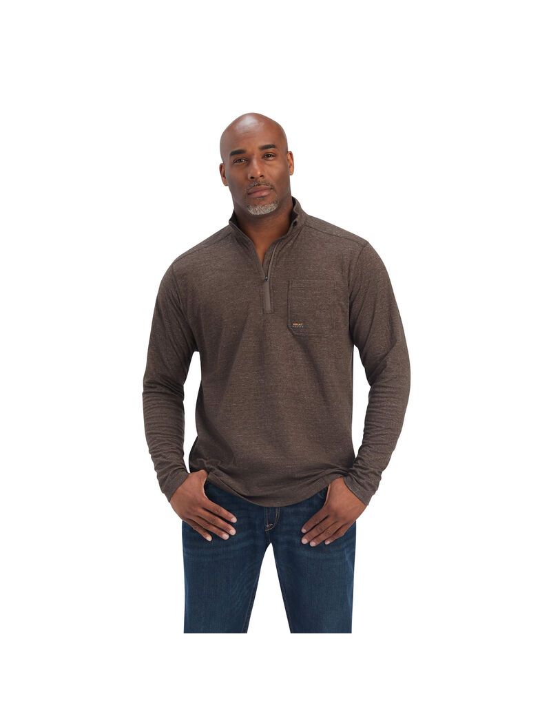 Vêtements De Travail Ariat Rebar Foundation 1/4 Zip Shirts Multicolore | NNO-6686128