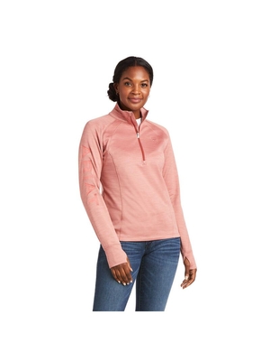 Sweats Ariat Tek Team 1/2 Zip Grise Rose | TOB-3426383