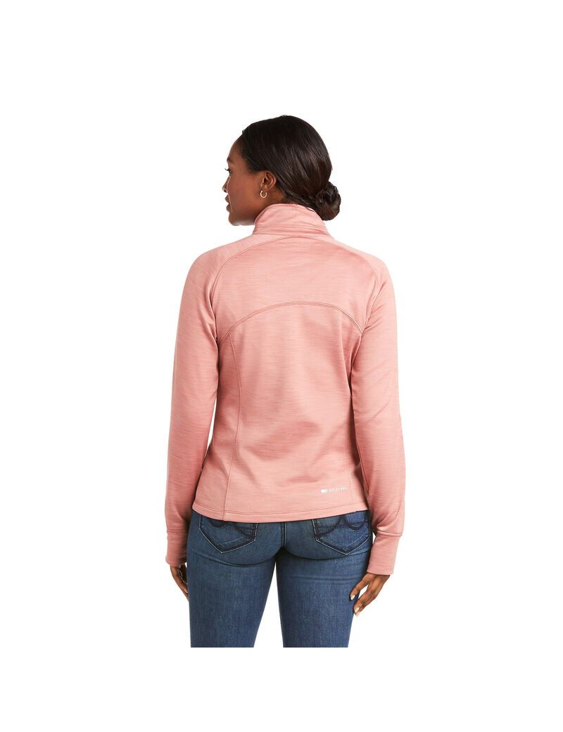 Sweats Ariat Tek Team 1/2 Zip Grise Rose | TOB-3426383