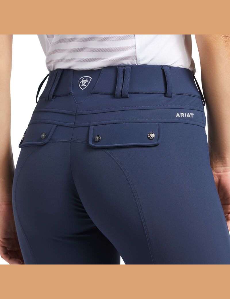 Pantalon Ariat Tri Factor Grip Knee Patch Breech Bleu | XHE-4058932