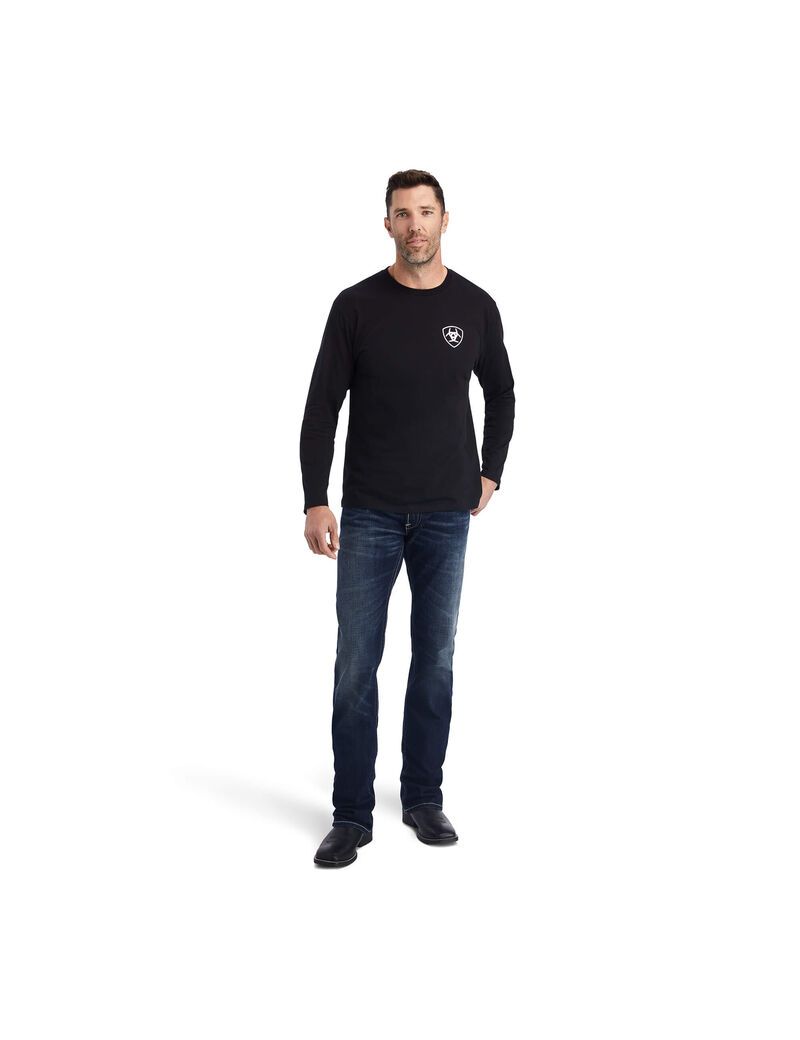 T Shirts Ariat Catégories Crest Noir | CZU-6506605