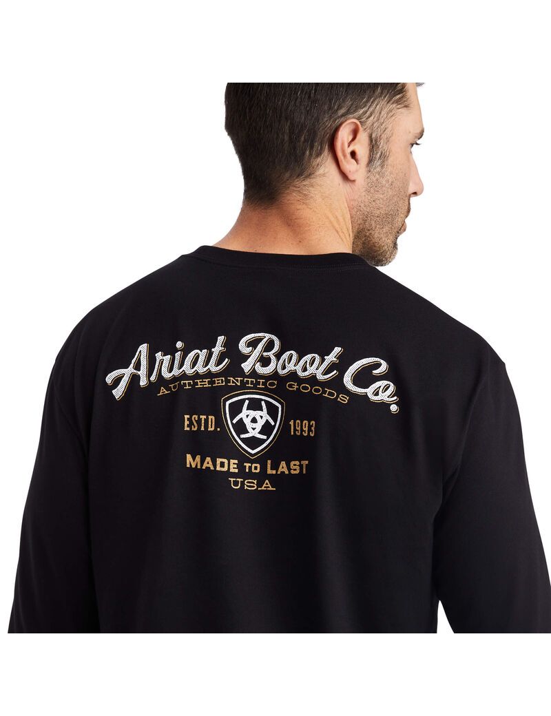 T Shirts Ariat Catégories Crest Noir | CZU-6506605