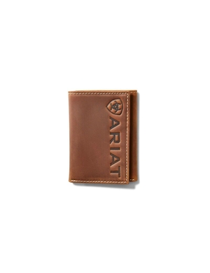 Portefeuilles Ariat Trifold Large Logo Marron | NLA-3253013