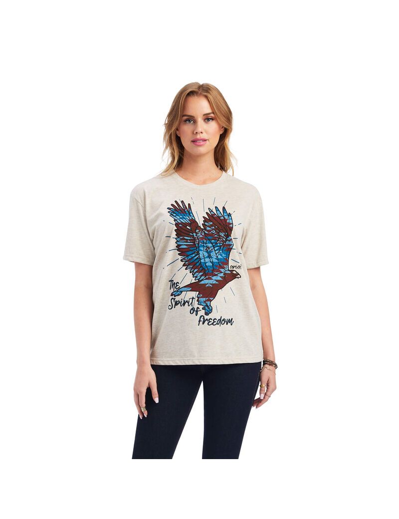 Hauts Ariat Freedom Spirit Tee Beige | RXC-8544139