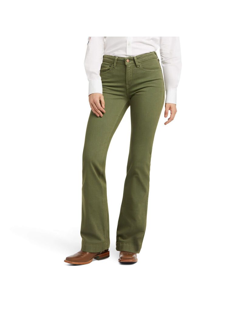 Jean Ariat Slim Trouser Ella Larges Leg Vert | SAD-1812273