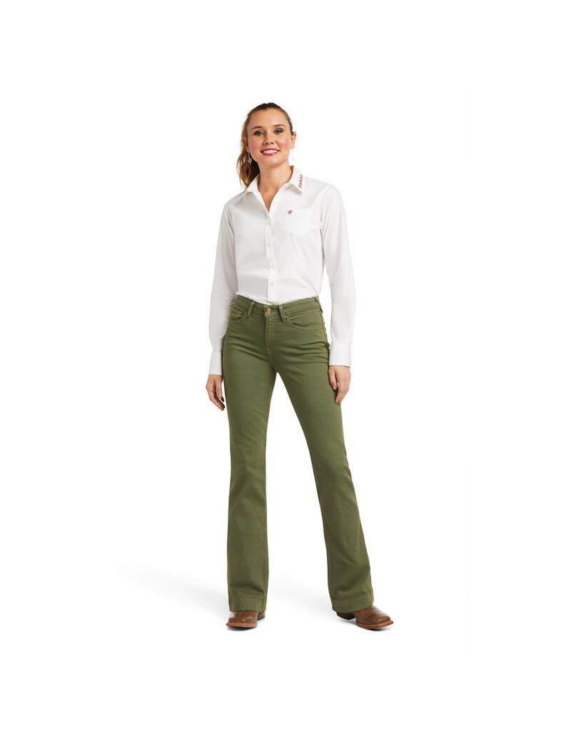 Jean Ariat Slim Trouser Ella Larges Leg Vert | SAD-1812273