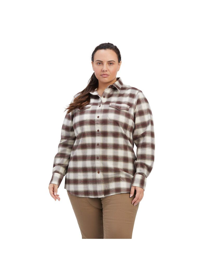 Vêtements De Travail Ariat Rebar Flannel DuraStretch Travail Shirts Blanche | KQE-8040612