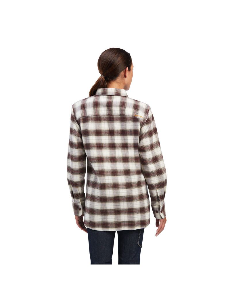 Vêtements De Travail Ariat Rebar Flannel DuraStretch Travail Shirts Blanche | KQE-8040612