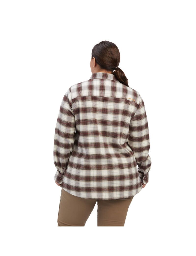 Vêtements De Travail Ariat Rebar Flannel DuraStretch Travail Shirts Blanche | KQE-8040612