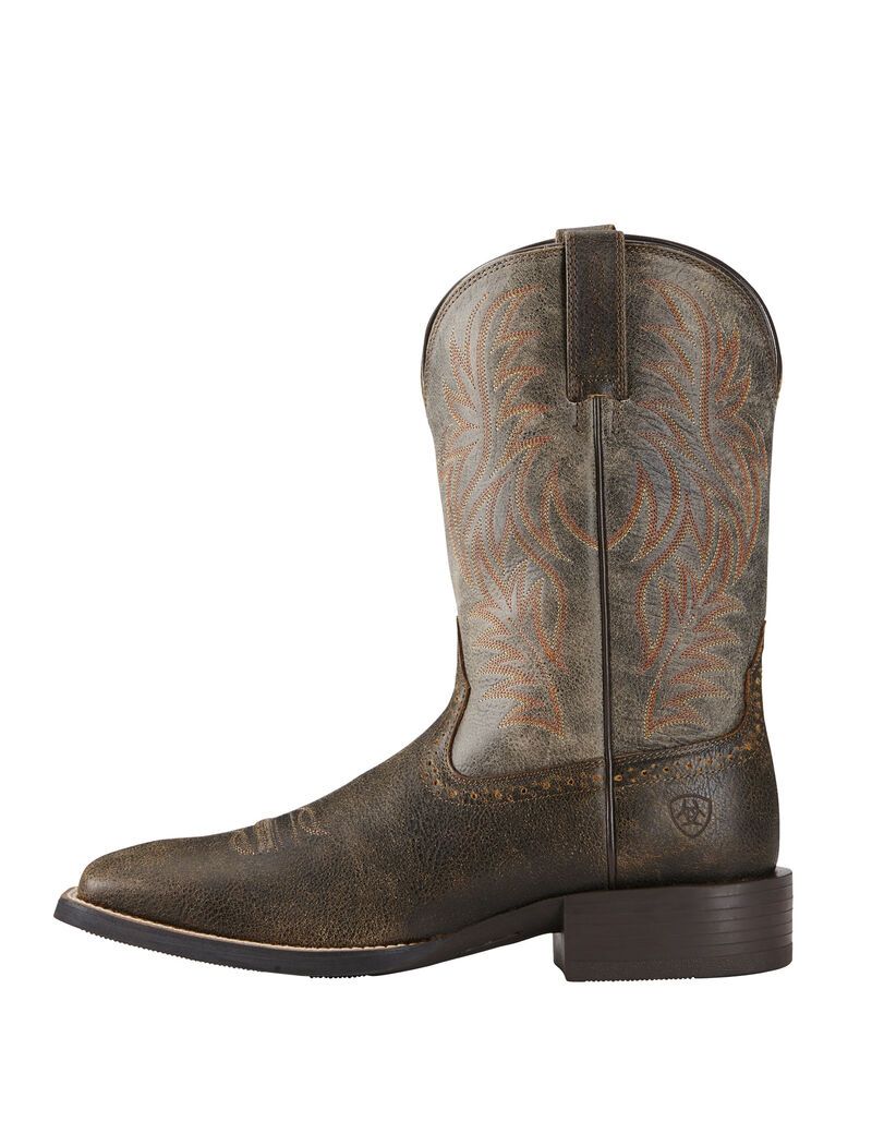 Bottes Western Ariat Sport Larges Square Embout Marron | TEH-0467079