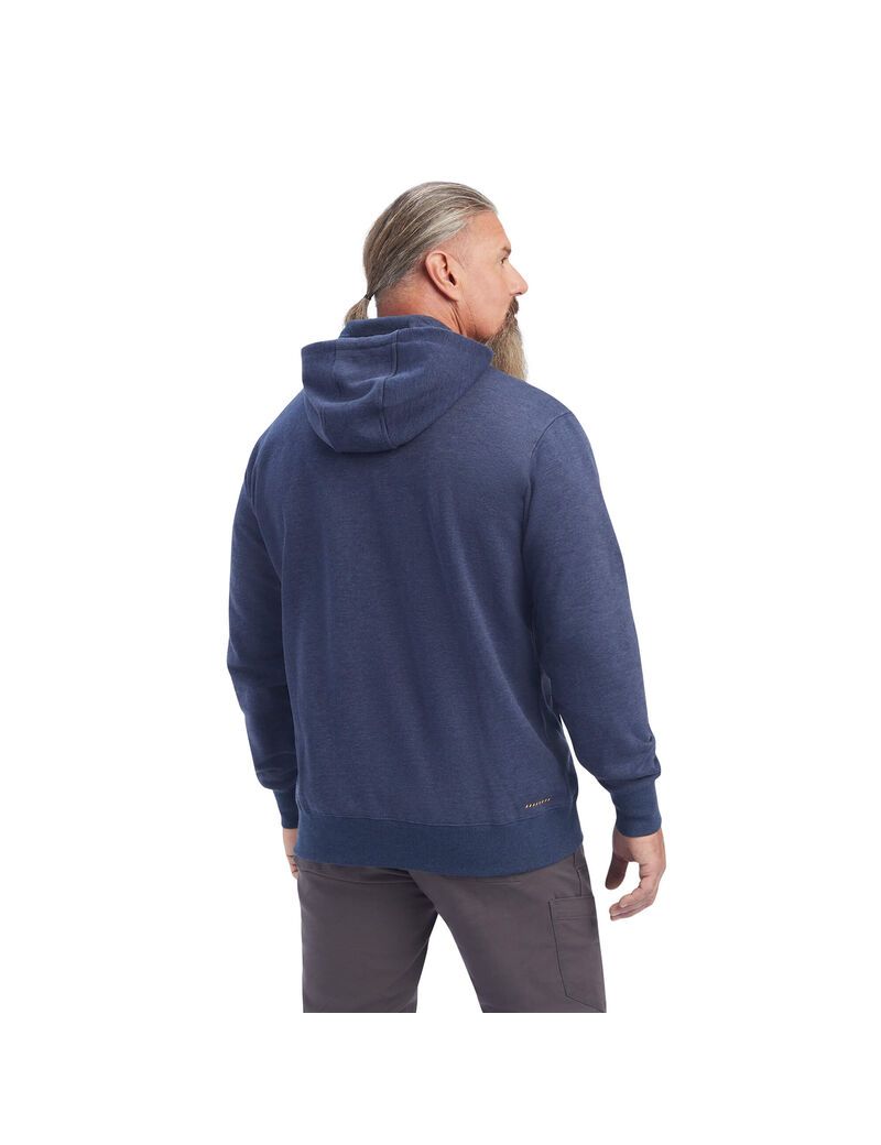 Vêtements De Travail Ariat Rebar Workman 1/4 Zip Hoodie Bleu Marine | KXP-0214373