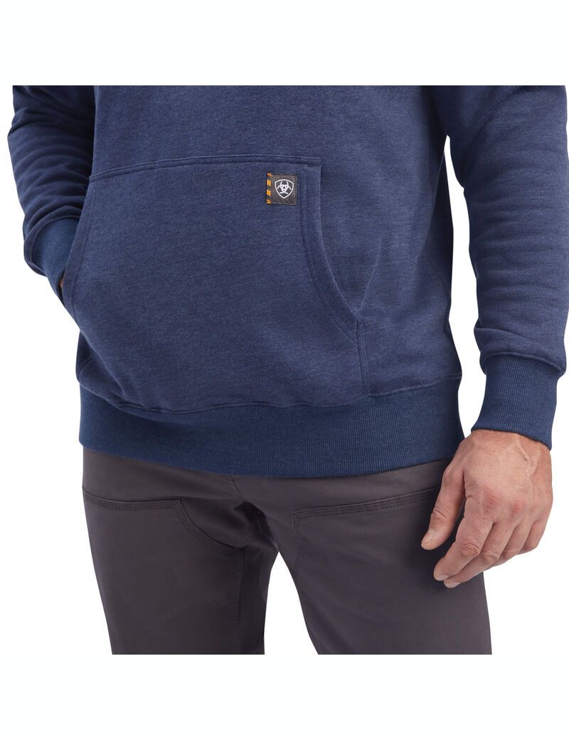 Vêtements De Travail Ariat Rebar Workman 1/4 Zip Hoodie Bleu Marine | KXP-0214373