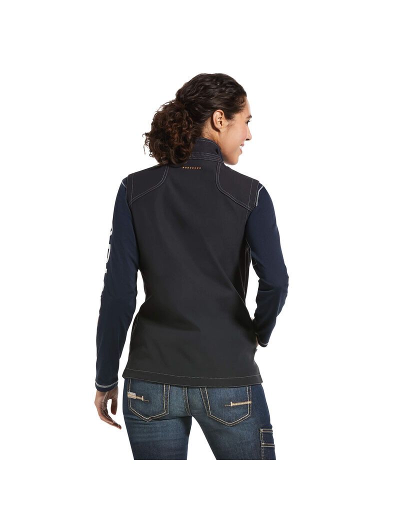 Vêtements De Travail Ariat Rebar Stretch Tela Softshell Vest Noir | YWD-9861864