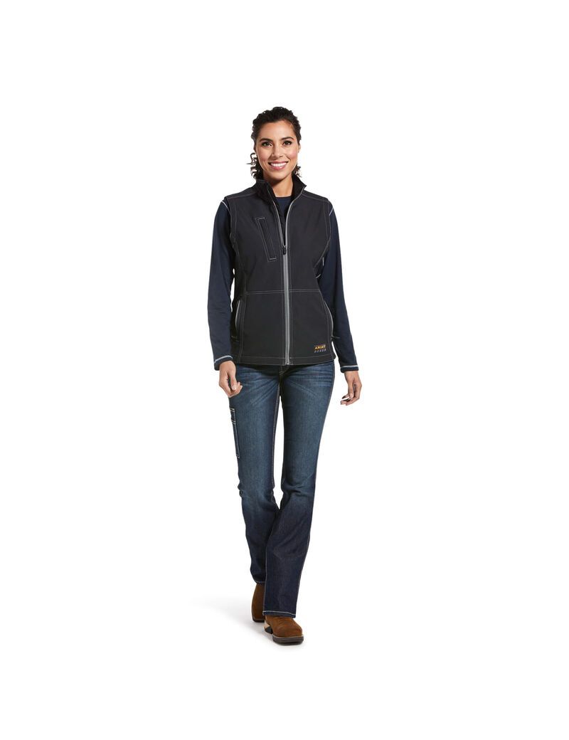 Vêtements De Travail Ariat Rebar Stretch Tela Softshell Vest Noir | YWD-9861864