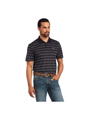 Polos Ariat Ombre Stripe Ftd Noir | QSM-8307898